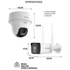 Kit Seguridad Hikvision Nvs 2mp+Turret+DomoWifi lente 2.8mm