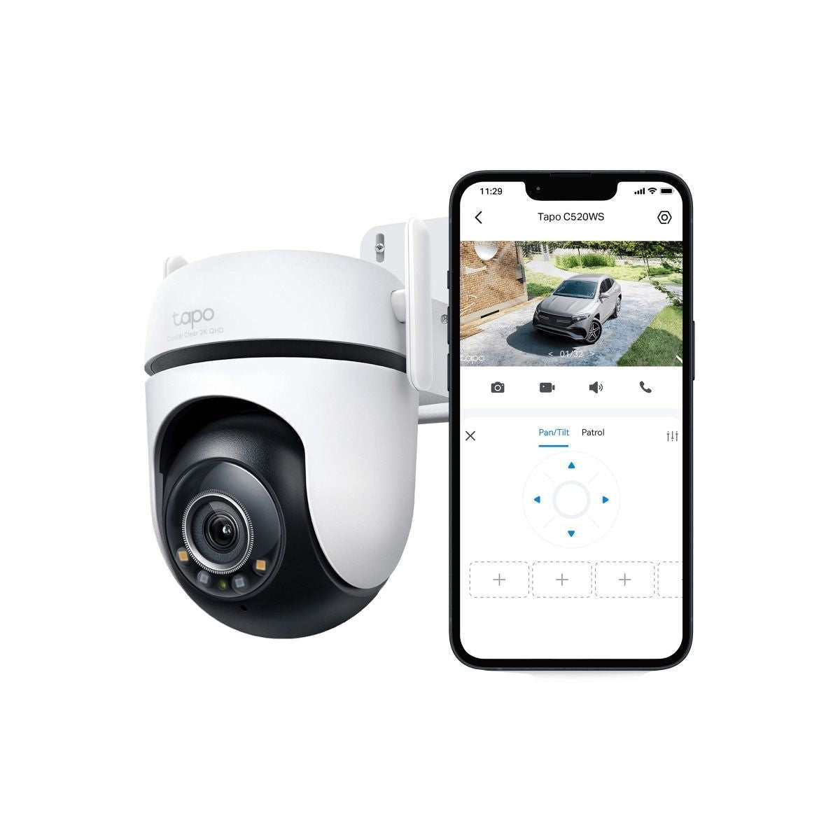 "Cámara TP-Link Tapo C520WS 2K QHD exterior: visión 360°, visión nocturna a color Starlight, detección IA de personas/mascotas/vehículos y protección IP66. Monitorea tu hogar en Colombia desde cualquier lugar. ¡Seguridad inteligente al mejor precio!"