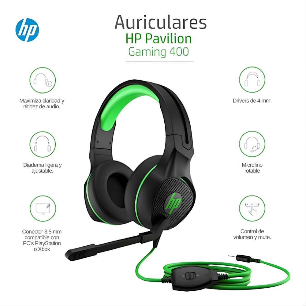 Auriculares HP Pavilion 400 Gaming Headset – 4BX31AA