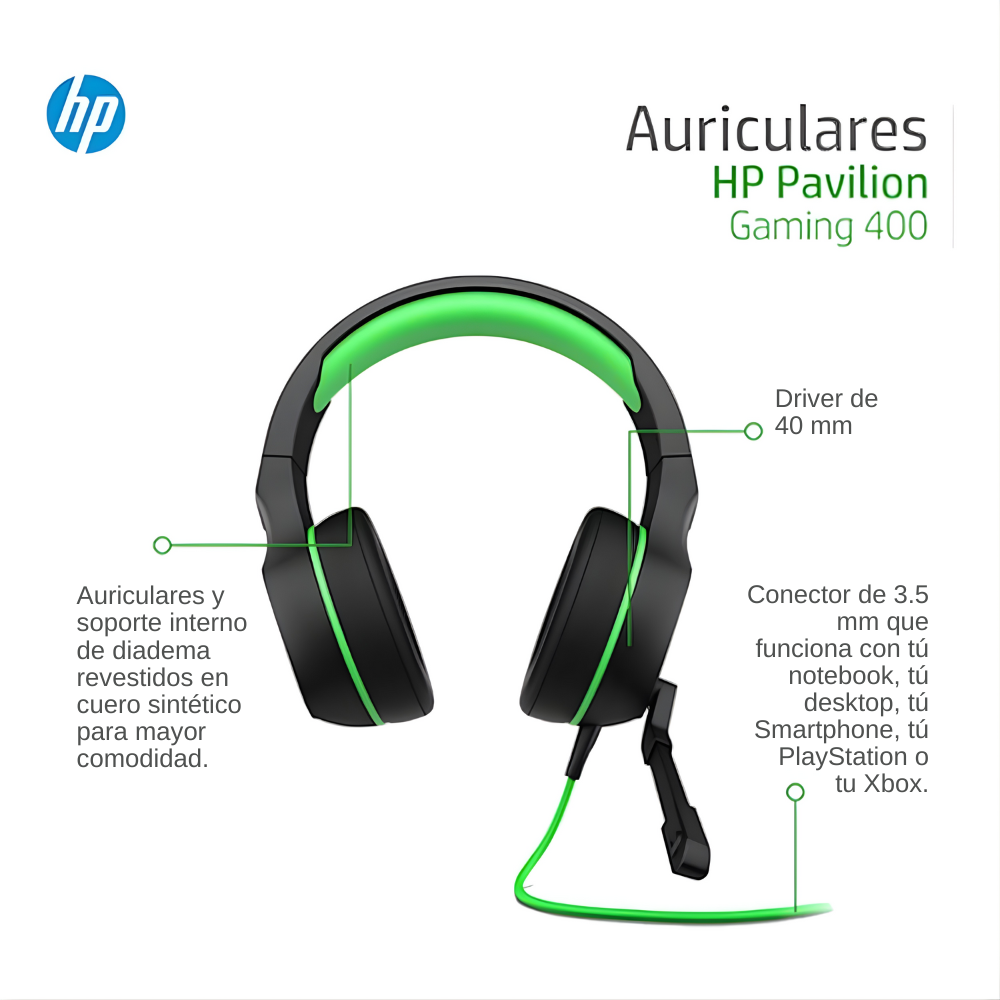 Auriculares HP Pavilion 400 Gaming Headset – 4BX31AA